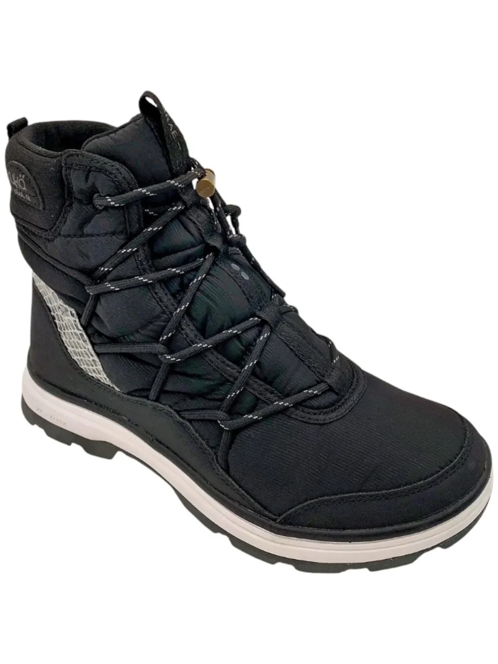 New Ryka Water Repellant Bungee Winter Boots Brae Exotic Black Ankle Bootie